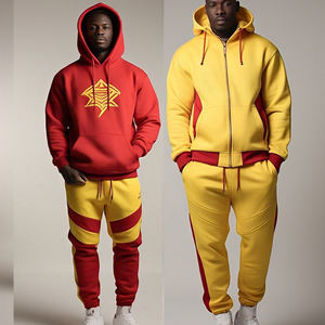 Ropa deportiva para hombre de peso medio 400 GSM, ropa para correr, conjunto de chándal de invierno, Sudadera con capucha y pantalones de chándal, equipo deportivo de lana de talla grande - Product Image 1