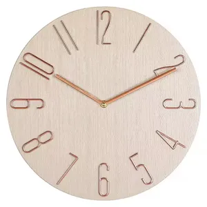 Reloj de pared de madera de diseño lujoso, redondo, acabado negro, para decoración de pared del hogar, de Metal indio Simple - Product Image 4