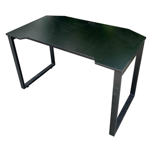 Escritorio para Juegos GD68008 de Madera de Caucho de 120x70cm con Revestimiento de PU Negro y Patas de Hierro, Requiere Ensamblaje - Product Image 2