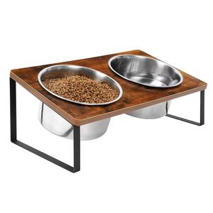 Wholesale Stainless Steel Pet <b>Bowl</b> with Wooden <b>Stand</b> Elevated <b>Dog</b>/Cat Feeder Set - Product Image 1