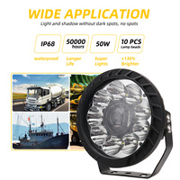 Projecteur de travail LED robuste de 9 pouces à haute luminosité, étanche IP65/IP67, 6000 lumens, faisceau combiné spot/diffuse, DC 12V-24V, garantie 24 mois