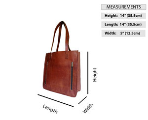 Women's Tote <b>Handbag</b> Genuine <b>Leather</b> Brown Shoulder Bag <b>Large</b> Capacity Laptop Purse - Product Image 5