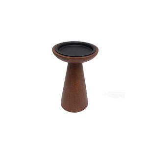 Portavelas de madera y Metal, acabado Natural para el hogar, boda, Navidad, iluminación de mesa, decoración hecha a mano a granel - Product Image 1