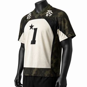 T-shirt Homme Personnalisé à Panneaux en Maille Camouflage Manches Courtes Col Rond Respirant Sportif Athlétique Écologique Coupe Longue Oversize - Product Image 2