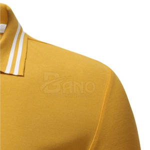 เสื้อกอล์ฟของผู้ชายผ้าคอตตอนแขนสั้นสำหรับเสื้อโปโลผ้าถักเบาพิมพ์ลายสีทึบบริการ OEM ตามสั่งแบบ100% - Product Image 3