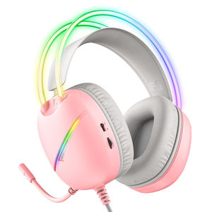Casque de jeu filaire ONIKUMA X33 rose avec éclairage RGB, haut-parleur de 50 mm, suppression du bruit, <span class=keywords><strong>écouteurs</strong></span> <span class=keywords><strong>filaires</strong></span> - Product Image 5