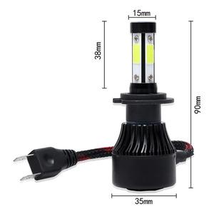 Kit de phares LED H4 à 4 faces pour l'éclairage de voitures et de motos - Blanc froid de qualité supérieure - Couleurs assorties - Product Image 2