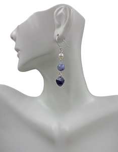 Pendientes de cuentas bohemias con flecos en cascada Andy de diseño turquesa, regalo de joyería único - Product Image 3