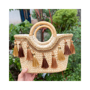 Bolso de jacinto de agua con asas, bolsos de mujer hechos a mano en Vietnam, bolsos de Jacinto de calidad premium, artículo de verano caliente - Product Image 6