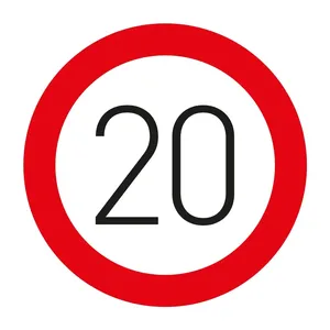 Panneau de signalisation routière réfléchissant 20 TT-29, limite de vitesse maximale, signalisation de sécurité extérieure, panneau triangulaire en aluminium, signalisation routière LED pour utilisation sur route - Product Image 1