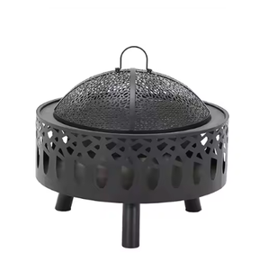 Foyer en métal noir populaire design moderne jardin en métal barbecue extérieur foyer rond en métal vente chaude - Product Image 5