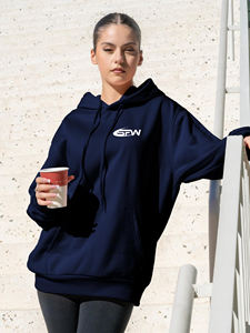 Sweat à capuche surdimensionné pour femmes vestes en molleton de coton recadrée avec Streetwear imprimé en gros mode d'hiver en vrac - Product Image 6