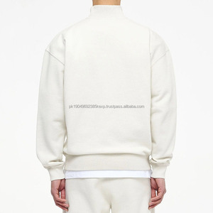 Sudaderas con Capucha Personalizadas con Logotipo, Media Cremallera, Impermeables, para Invierno, Cuello Alto, para Hombre, 100% Algodón, Servicio OEM, Corte Regular, 430g, Felpa - Product Image 5