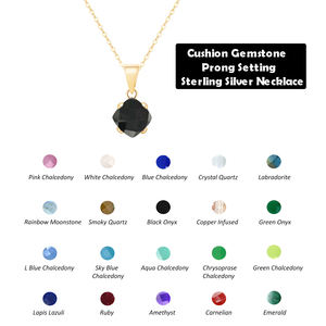 Trillion facetado cobre-piedra preciosa infundida 925 plata esterlina oro Vermeil pequeño DIY fabricación de joyas encanto colgante-para regalo - Product Image 3