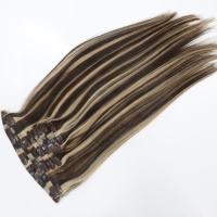 APOGROUP Seamless Clip-In Human 100% Virgin Vietnamese Remy Natural Double Drawn Ends Grosir Pabrik Harga Terbaik 10 Warna