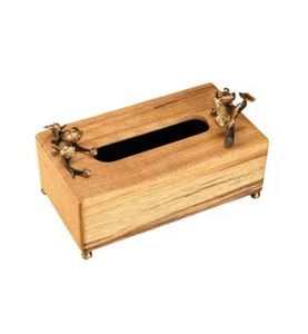 Boîte à mouchoirs carrée en bois Logo personnalisé porte-serviettes fait main vente chaude boîtes à mouchoirs en bois de luxe de table à bas quantité minimale de commande - Product Image 2