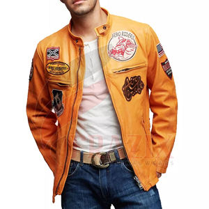 Chaqueta táctica de cuero de vaca auténtica personalizable para hombre, gran oferta 2024, chaquetas personalizables informales con cremallera ajustadas de fábrica OEM - Product Image 5