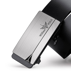 Ceintures en cuir véritable avec boucle WILLIAMPOLO, nouvelle arrivée, noir, marron, hommes, ceinture personnalisée en cuir de vache, OEM, ceinture personnalisée pour hommes - Product Image 4