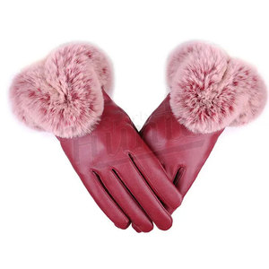 Guantes de cuero de invierno a la moda Precio razonable directo de fábrica Servicio de OEM y ODM Guantes de moda de cuero para mujer a prueba de viento - Product Image 6
