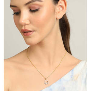 Collar con Colgante Tica de Plata de Ley 925 CLARA, Diseño Geométrico de Flor, Rodio, Moderno, para Compromiso, con Zirconia - Product Image 5
