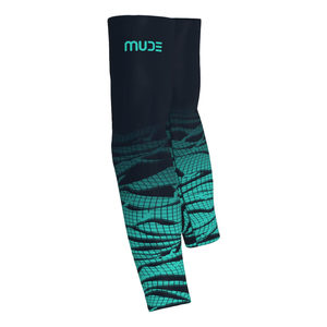 Manchons de bras DUNE bleu marine - Manchettes anti-UV en spandex imprimées à chaud pour le cyclisme - Product Image 2