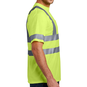 Camiseta de Seguridad para Hombre, Ropa de Trabajo de Alta Visibilidad, Secado Rápido, Cuello Redondo, Manga Corta, 100% Algodón, Logotipo Personalizado - Product Image 3