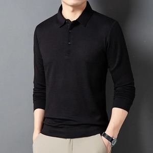 Camiseta de polo de corte ajustado naranja elegante para hombre, ropa de calle básica cómoda, ropa de lona de algodón con patrón sólido, camiseta sin logotipo - Product Image 5