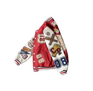 เสื้อแจ็กเก็ตผ้ากำมะหยี่ปักลายสำหรับผู้ชายโลโก้ตามสั่งแผ่นปะพริกจากอเมริกา - Product Image 1