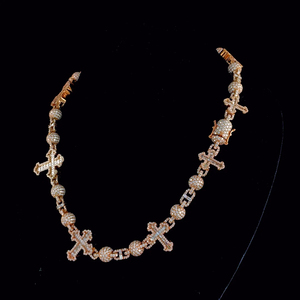 สร้อยคอเงินแท้ 925 สไตล์ฮิปฮอป ประดับเพชรโมอิสซาไนต์ทรงบาแก็ตต์ VVS ระยิบระยับ ดีไซน์แบบ Cuban Link พร้อมจี้รูปไม้กางเขน - Product Image 4