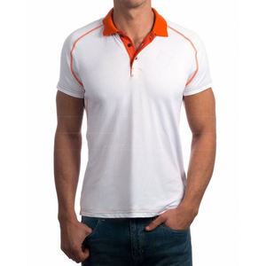 Polo à manches courtes pour hommes en coton de haute qualité à séchage rapide anti-rides tissu de jersey tricoté foncé imprimé solide pour le golf - Product Image 4