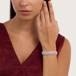 14 kt <b>white</b> gold tennis <b>bracelet</b> lab grown diamonds round pear marquise DEF color VVS VS clarity 20gram bulk export OEM supplier - Product Image 1