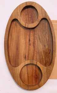 Plateau de service décoratif personnalisé en bois d'acacia avec poignées pour le petit déjeuner - Product Image 4