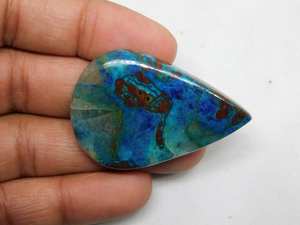 Corte de pera 100% Natural azurita Shattuchite cabujón piedras preciosas sueltas genuinas de alta calidad para el uso de joyas a precios mayoristas - Product Image 2