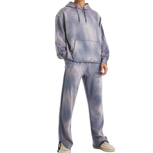 High quality Oversized Tracksuit 100% Cotton <b>Tie</b> & Dye Winter Plain Baggy Streetwear Style Acid Washed Pullover Sweat suits - Product Image 1