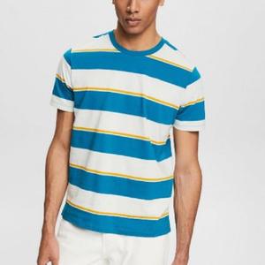 เสื้อยืดผู้ชายลายทางพิมพ์ลายสกรีนแบบกำหนดเอง ดีไซน์ใหม่ คอกลม แขนสั้น ใส่สบาย รุ่นใหม่ล่าสุดปี 2026 - Product Image 5