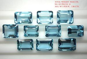 หินอความารีนจากธรรมชาติ100% เจียระไนแบบหลวมขนาดอัญมณีรักษาคุณภาพสูงของแท้ - Product Image 2