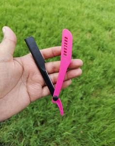 Vente à chaud Rasoirs de salon à lame unique pour hommes Échantillon gratuit Vente en gros en plastique de couleur rose avec manche pour le visage - Product Image 2