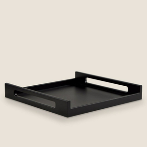 Plateau de laque en bois fait à la main Finition brillante de luxe pour la maison et la cuisine Plateau de laque artisanal avec design floral - Product Image 6