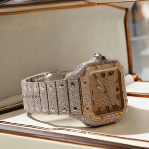 นาฬิกาเพชรโมอิสที่ขายดีที่สุดของผู้ผลิตอินเดีย-นาฬิกาข้อมือสุดหรูทำจากน้ำแข็งชุดนาฬิกาเพชรโมอิสราคาไม่แพง - Product Image 6