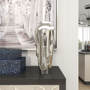 Silverware Aluminium Tabletop Vase Creative Home Accessory <b>for</b> Modern Living Room Flower Vase <b>for</b> Home Decoration - Product Image 6