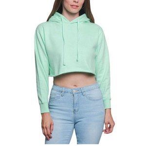 Haut court léger de haute qualité pour femmes haut court à manches longues à capuche sweat à capuche personnalisé pour femmes - Product Image 1