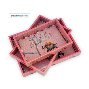 Vente en gros de plateaux modernes en bois MDF Plateau de service en bois revêtu d'émail personnalisé pour la cuisine, la salle à manger Plateau décoratif en résine Fournisseur - Product Image 1