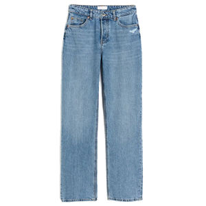 กางเกงยีนส์ทรงตรงเอวสูงแฟชั่นสตรีทเอวสูงผ้าฝ้ายทรงตรงสไตล์วินเทจสำหรับผู้หญิง - Product Image 5