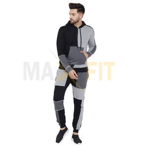 MAXFIT ENTERPRISES Ensemble de survêtements de fitness à manches longues pour hommes, vêtements de sport, ensemble d'entraînement, taille élastique, bas de sport, logo personnalisé imprimé - Product Image 1