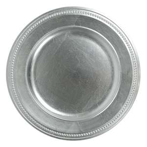 Assiette de service pour les plats du chargeur Style incroyable fabriqué en Inde Assiette de chargeur unique revêtue d'argent à des coûts raisonnables en vrac - Product Image 1