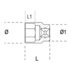 BETA 1/2 ''Hembra Drive Hexágono Enchufes de mano de acero inoxidable Paquete múltiple - Product Image 2