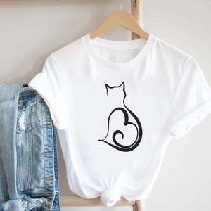 Camiseta Estampada para Mujer, Cuello Redondo, Estilo Holgado, Ropa de Moda Femenina - Product Image 2