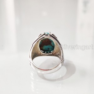 Bague en argent sterling 925 pour homme, turquoise bleue naturelle, pierre de naissance de décembre, toutes tailles, bijoux fins et lourds, vente en gros - Product Image 6