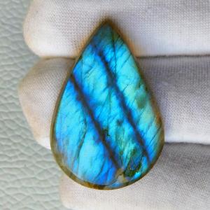 Gema de cabujón pulida de labradorita llamativa dorada, piedra preciosa en forma de pera labradorita, artículo hecho a mano - Product Image 4