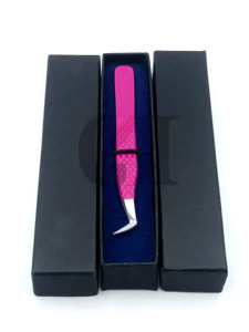 Haute Qualité Rose Foncé Poudre Revêtement Fibre Nano Pointe Botte Volume En Acier Inoxydable Extension De Cils Pince À Épiler Instruments De Beauté - Product Image 6